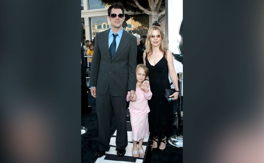 Johnny Knoxville and his wife, Melanie, and their daughter, Madison.