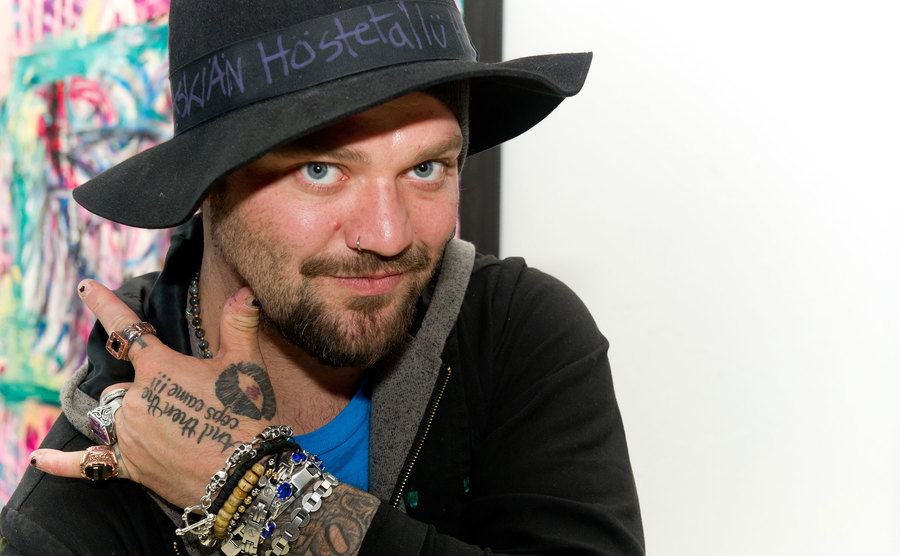 Bam Margera attends the Bam Margera & Friends art exhibit.