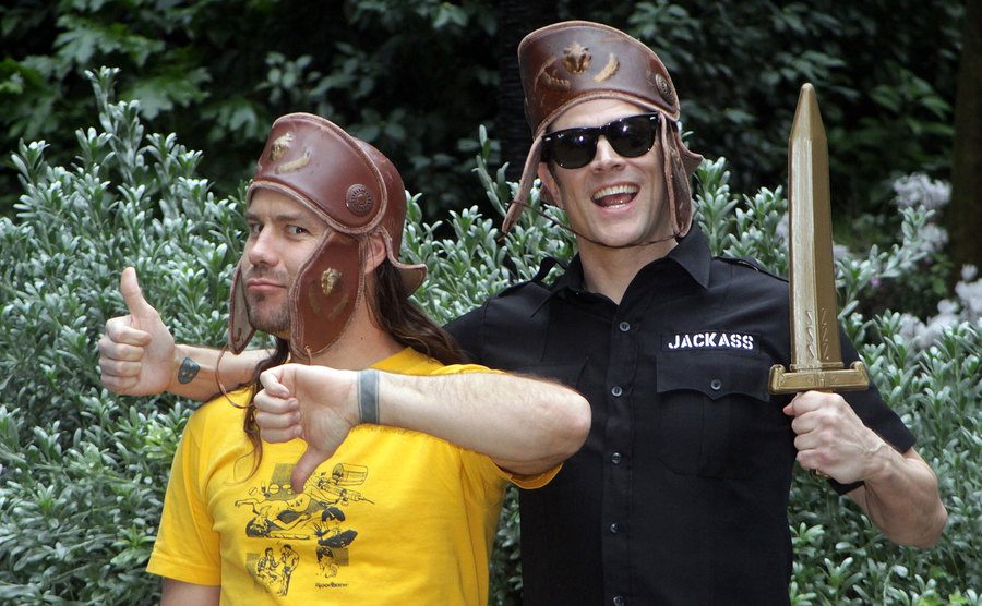 Chris Pontius and Johnny Knoxville at the 