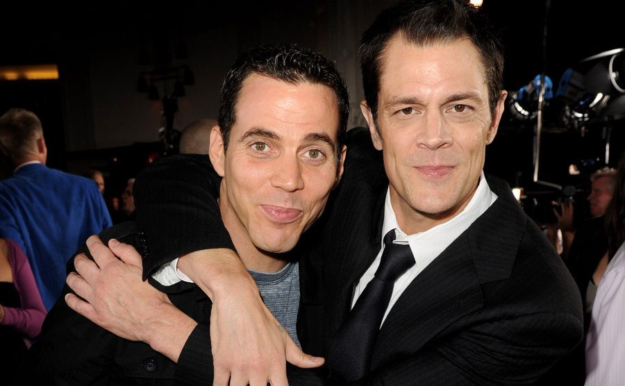 Steve O and Johnny Knoxville at the premiere of Paramount Pictures and MTV Films' 