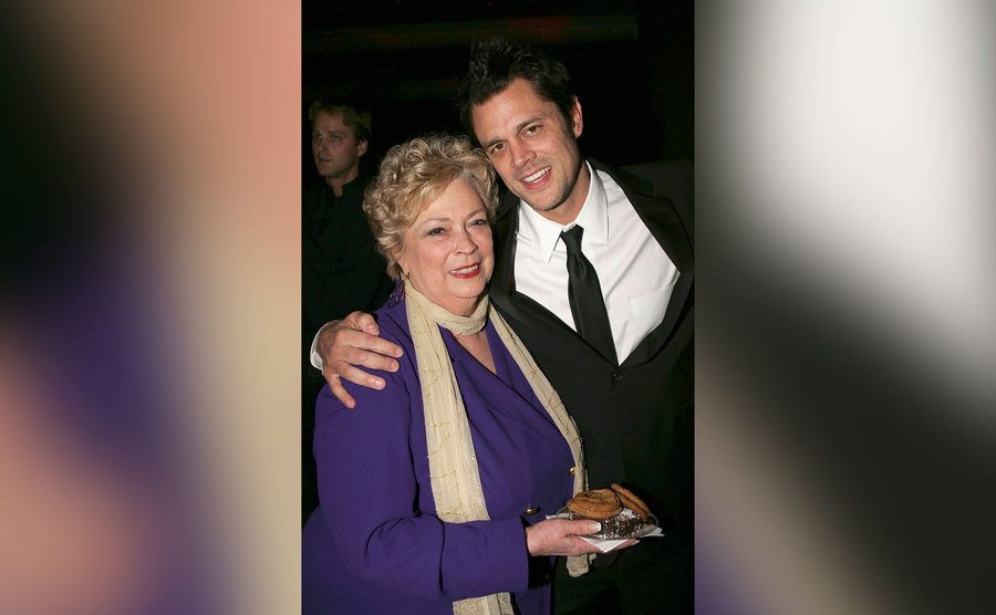 Johnny Knoxville poses with his mother-in-law Lamoyne Clapp.