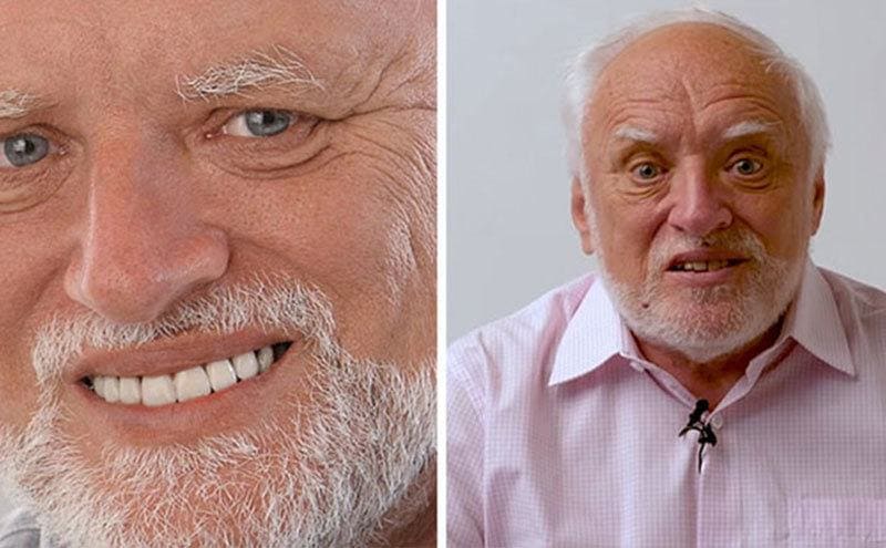 Senior stock model holds a suppressing pain expression / Senior stock model’s portrait.