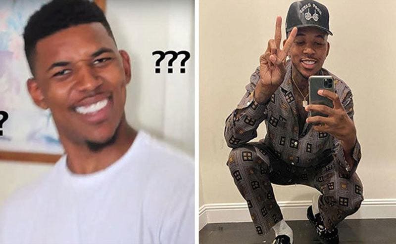 Nick Young is dazed and perplexed / Nick Young takes a picture in the mirror.