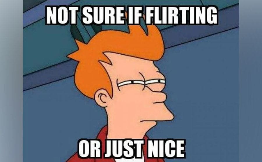 Eyed-narrowed-thinking expression on a Futurama character.