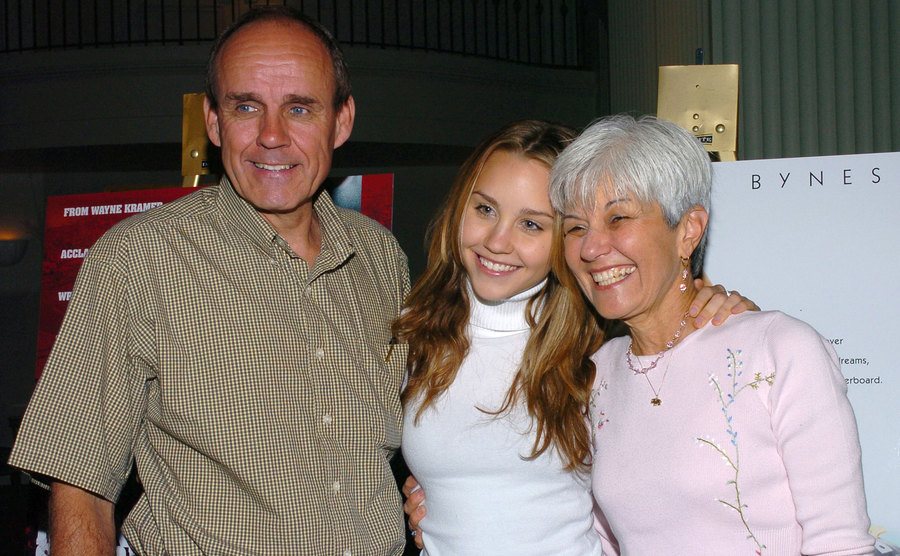 Amanda Bynes with parents Rick and Lynn Bynes years before her downfall.
