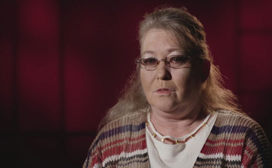 One of her daughters speaks during an interview.