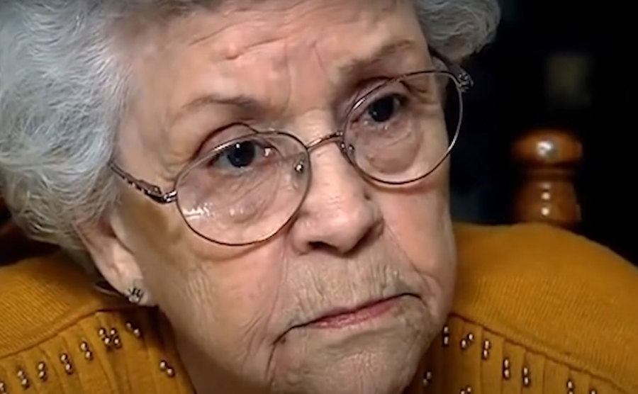 A portrait of Betty during an interview.