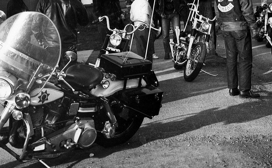 The members of a motorcycle gang.