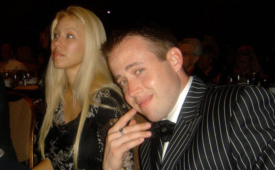 Arias and Travis Alexander are on a date out in a restaurant.