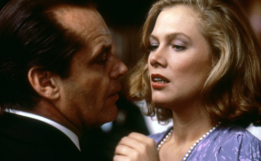 Jack Nicholson and Kathleen Turner on the set of Prizzi’s Honor.