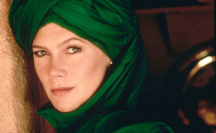 Kathleen Turner on the set The Jewel of the Nile.