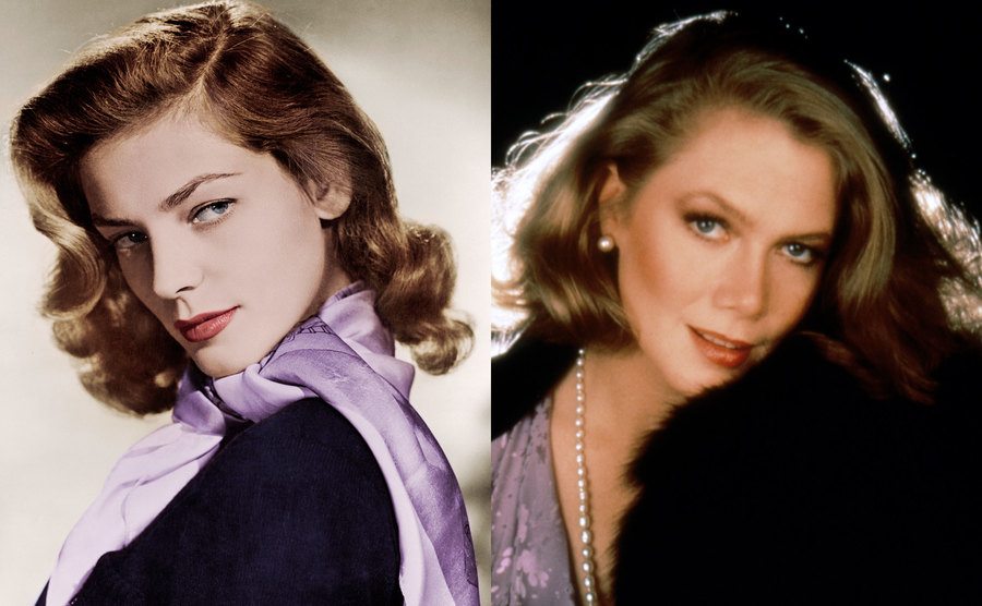 A portrait of Lauren Bacall / A picture of Kathleen Turner.