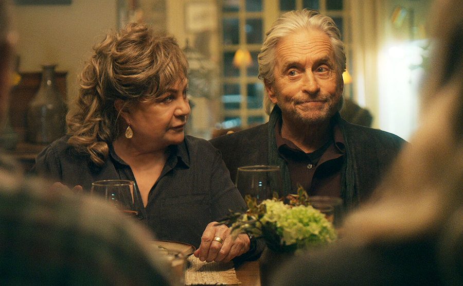 Kathleen Turner and Michael Douglas in a still from the series.