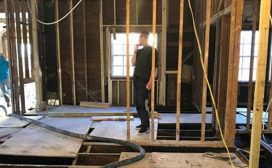 A photo during the house renovation.