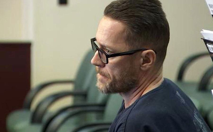 David sits in court.
