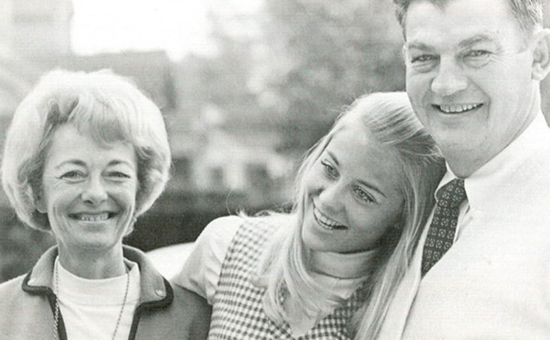 Cybill Shepherd, as a teenager, poses with her parents.