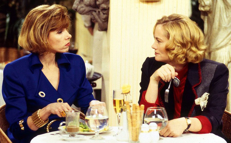 Cybill Shepherd and Christine Baranski in a still from Cybill.