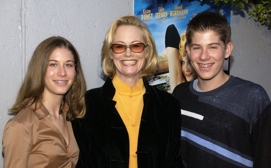 Cybill Shepherd, daughter Ariel, and son Zachariah attend a premiere.