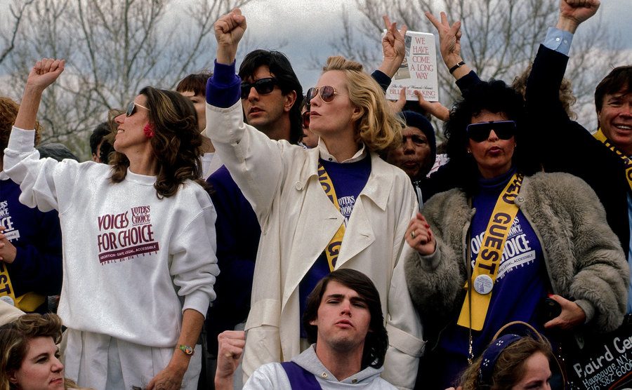 Cybil Shepard during the March for Women's Lives demonstration.