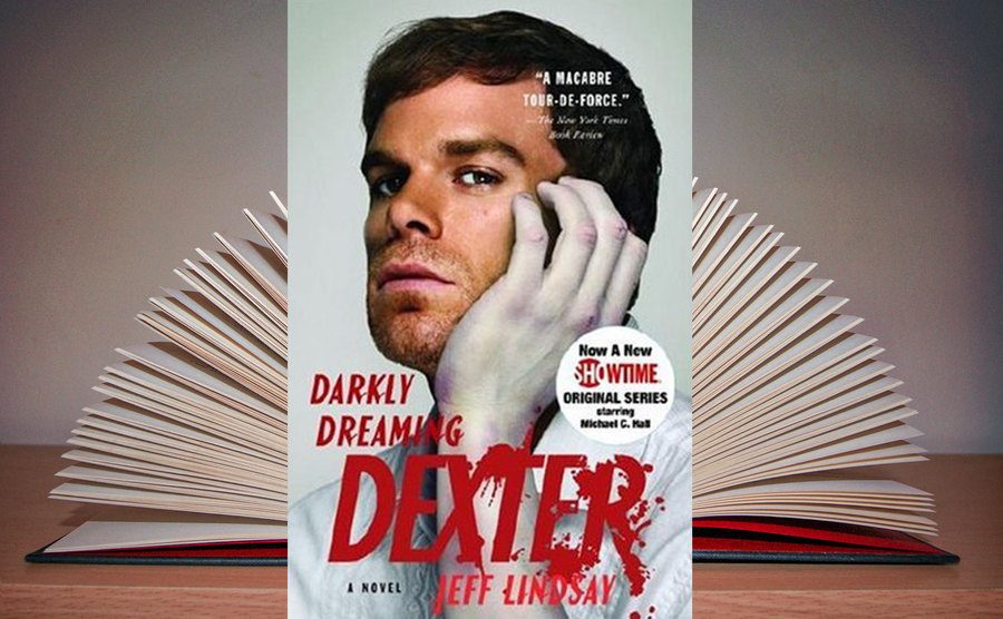 An image of an open book / A photo of the book cover.