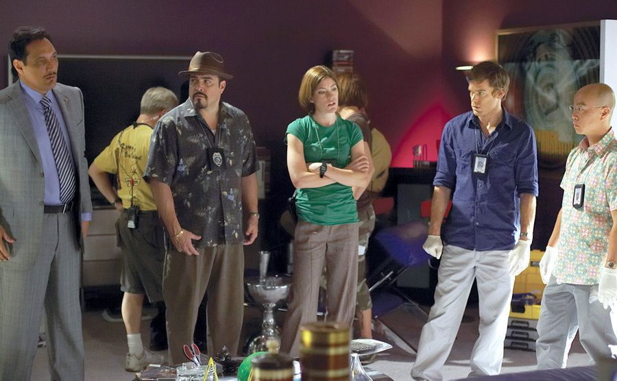 The cast of Dexter is behind the scenes.