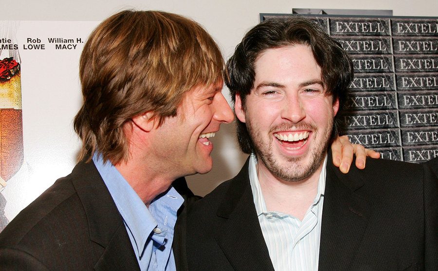 Aaron Eckhar and Jason Reitman attend the film premiere.