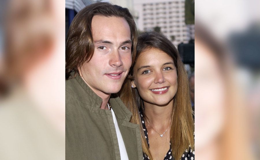 Chris Klein and Katie Holmes attend an event.