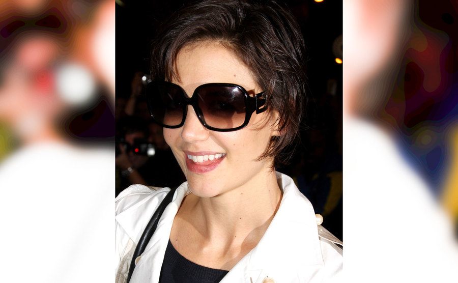 Katie Holmes arrives at an event.
