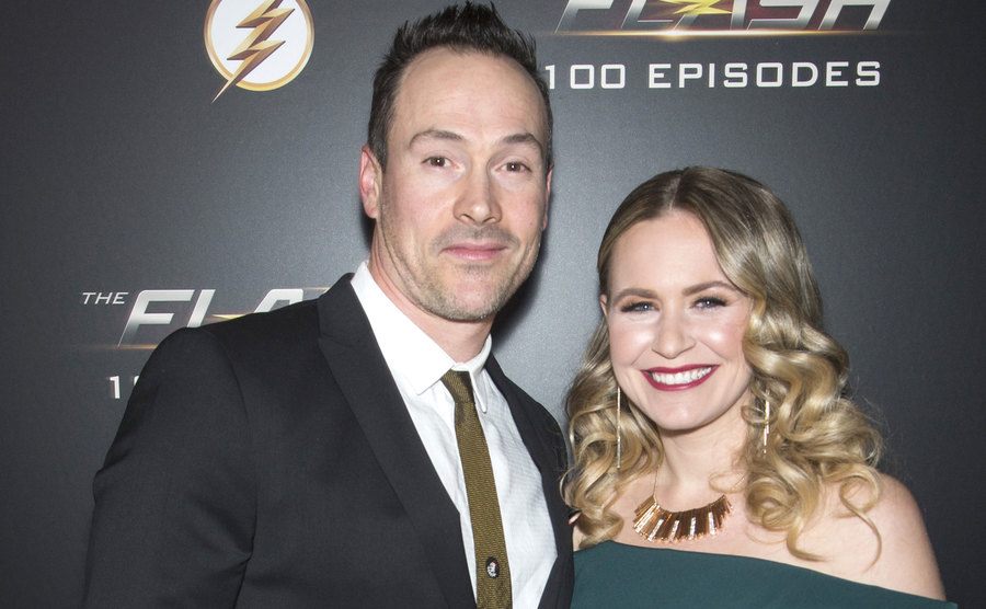Chris Klein and Laina Klein attend an event.