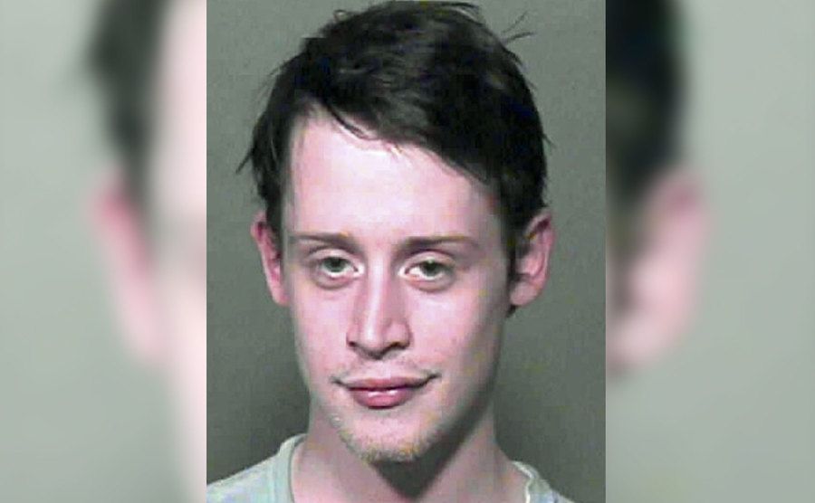 A mugshot of Macaulay Culkin.