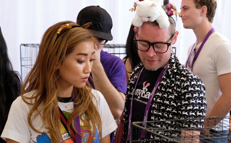 A photo of Brenda Song and Culkin during an event.