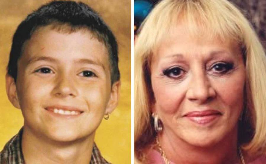 A portrait of Shawn Hornbeck / A photo of Sylvia Browne.