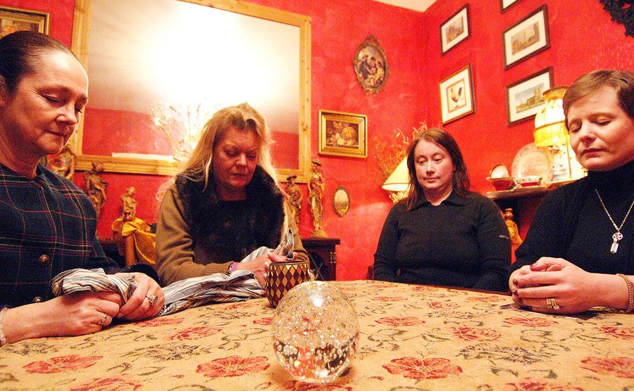 A photo of a spiritual meeting.