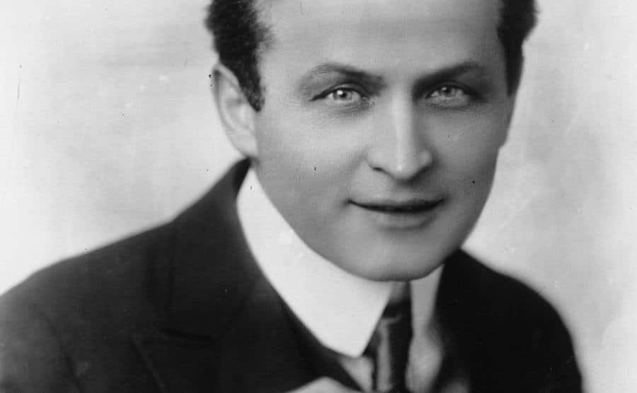 A portrait of Houdini.