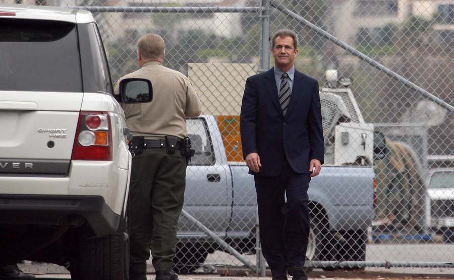 Mel Gibson leaves the Malibu courthouse.