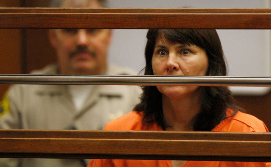 Stephanie Lazarus stands in court.
