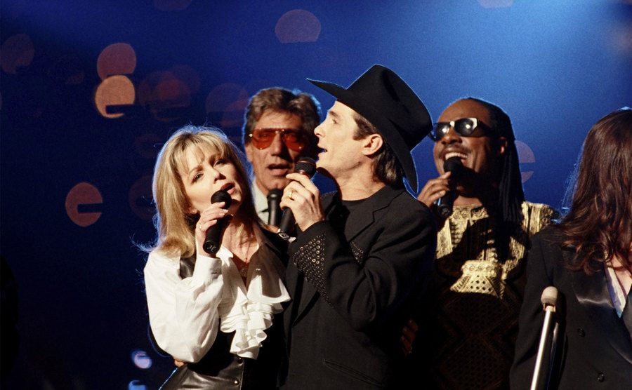 Clint Black performs during the halftime show at Superbowl XXVII.