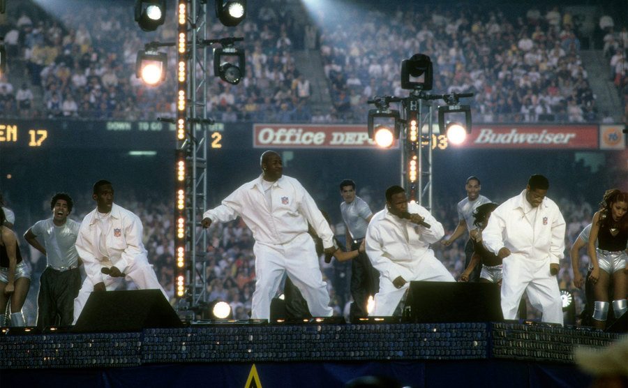 Boyz II Men perform at The Halftime Show,