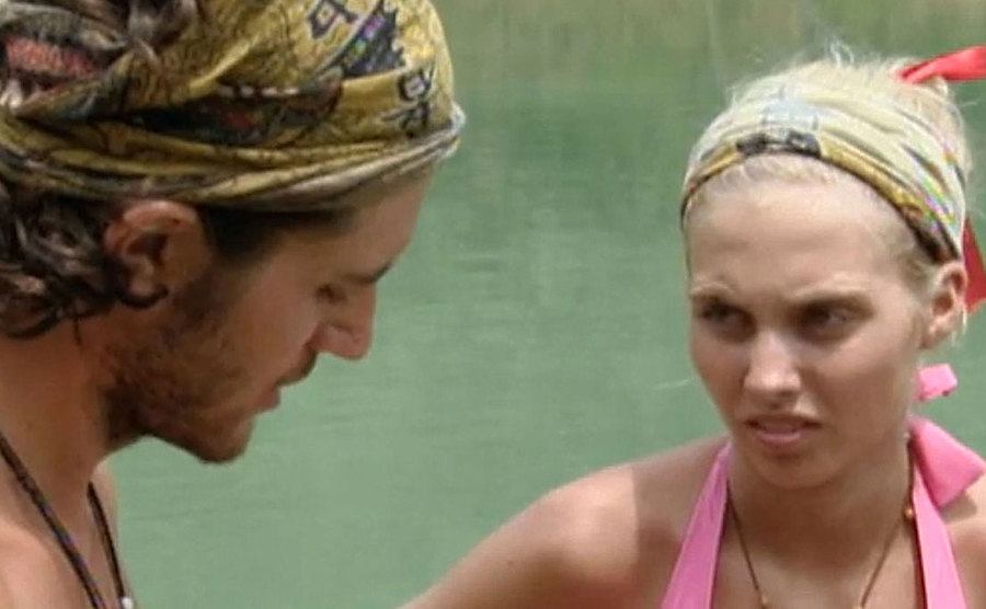 A photo of Erik and Jamie in a still from the show.