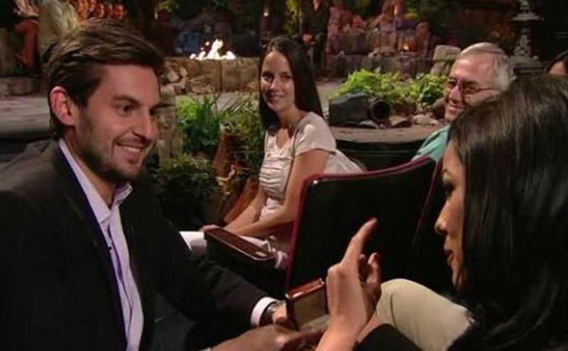 David proposes to Carolina in a still from the show.