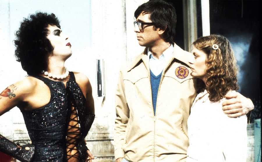 Tim Curry, Barry Bostwick, and Susan Sarandon in the movie
