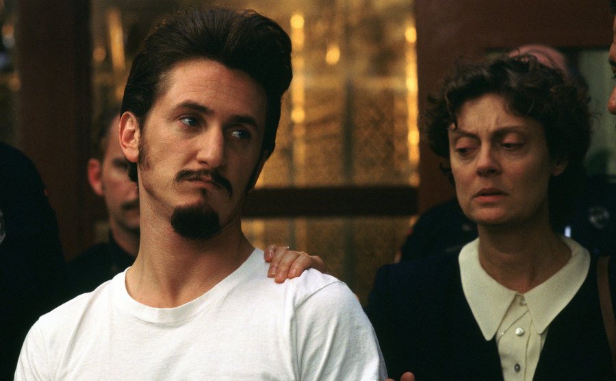 Susan Sarandon comforts Sean Penn in a still from Dead Man Walking.