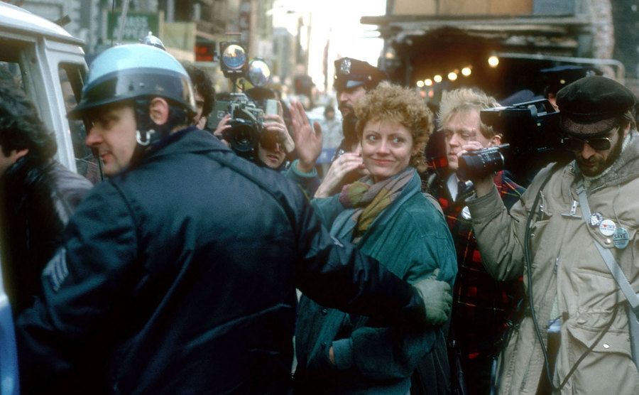 Susan Sarandon gets arrested.