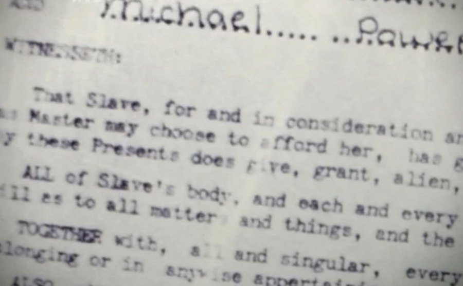 A picture of the slave contract.