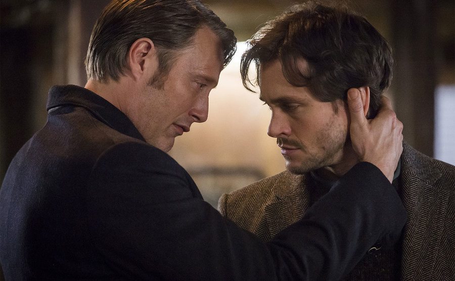 Hugh Dancy and Mads Mikkelsen, as Hannible and Will Graham.
