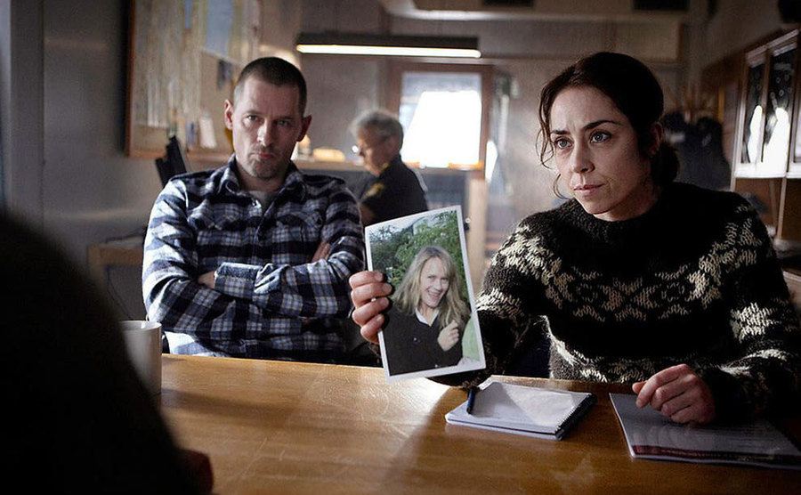 Mikael Birkkjær as Ulrik Strange and Sofie Grabol as Sarah Lund in ‘The Killing’.