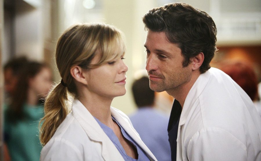 Ellen Pompeo and Patrick Dempsey in a still from the show.