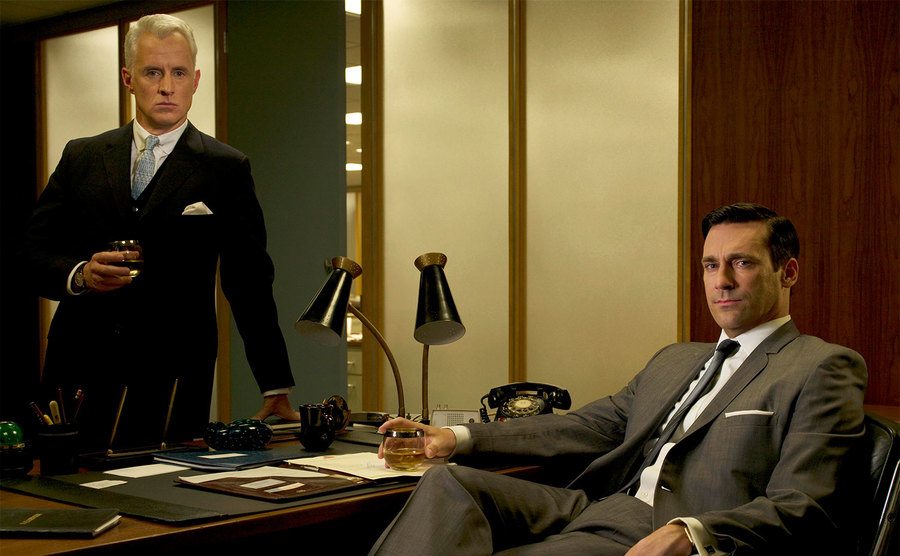 A posed shot of Jon Hamm and John Slattery.