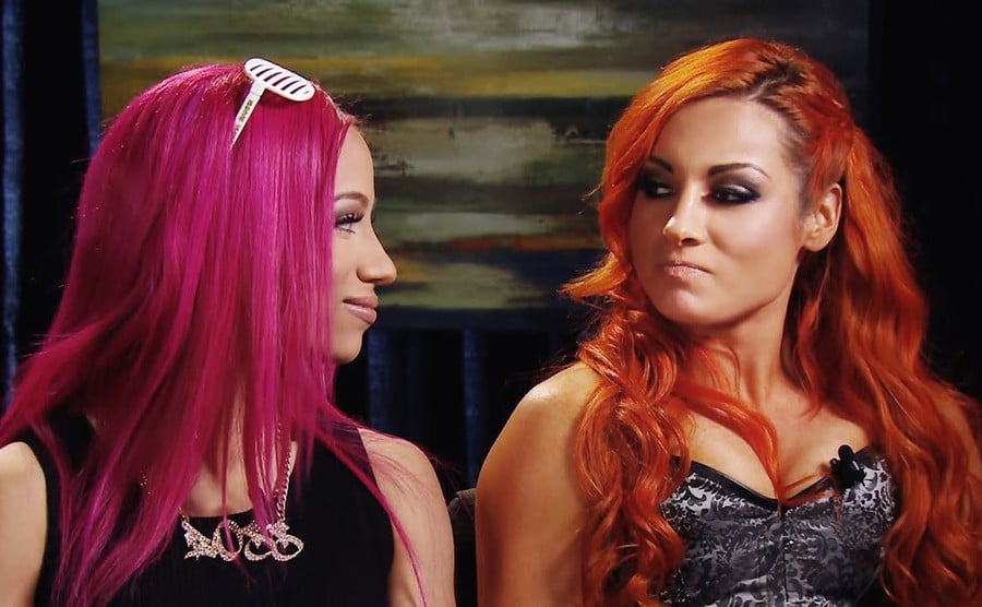 Sasha Banks and Becky Lynch take part in an interview.