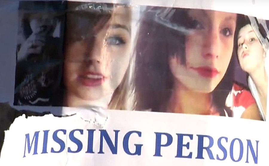 A photo of a missing person sign for Rori.